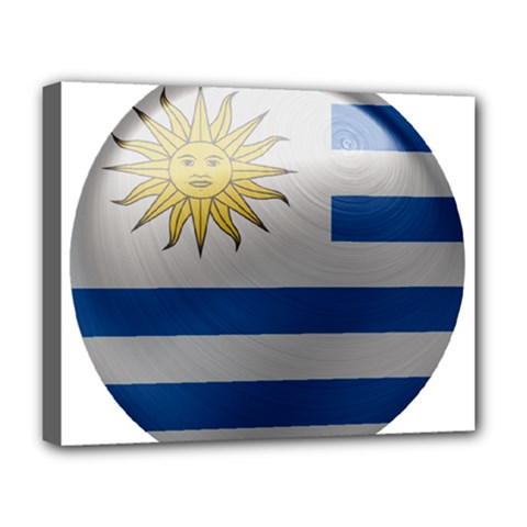 Uruguay Flag Country Symbol Nation Deluxe Canvas 20  X 16  (stretched) by Sapixe