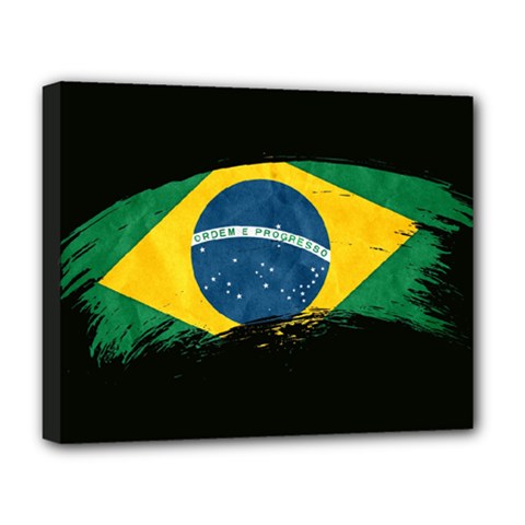 Flag Brazil Country Symbol Deluxe Canvas 20  X 16  (stretched) by Sapixe