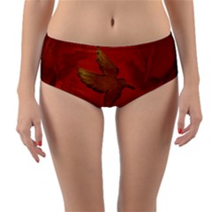 Elegant Decorative Bird Reversible Mid-waist Bikini Bottoms by FantasyWorld7