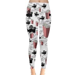 Movies And Popcorn Leggings  by bloomingvinedesign