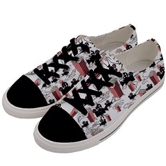 Movies And Popcorn Men s Low Top Canvas Sneakers by bloomingvinedesign