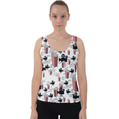 Movies And Popcorn Velvet Tank Top by bloomingvinedesign
