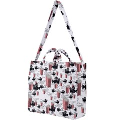 Movies And Popcorn Square Shoulder Tote Bag by bloomingvinedesign