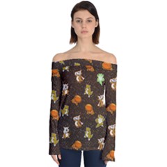 Ground Type Off Shoulder Long Sleeve Top by Mezalola