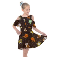 Ground Type Kids  Shoulder Cutout Chiffon Dress by Mezalola