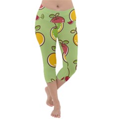 Seamless Healthy Fruit Lightweight Velour Capri Yoga Leggings by HermanTelo
