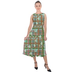 Textile Fabric Midi Tie-back Chiffon Dress by HermanTelo