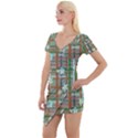 Textile Fabric Short Sleeve Asymmetric Mini Dress View1