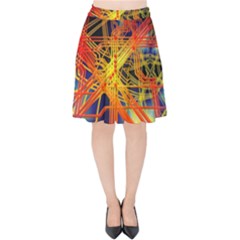 Board Circuits Control Center Trace Velvet High Waist Skirt by Pakrebo