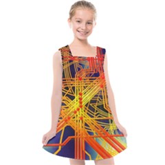 Board Circuits Control Center Trace Kids  Cross Back Dress by Pakrebo