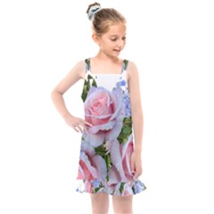 Roses Plumbago Flowers Fragrant Kids  Overall Dress by Pakrebo