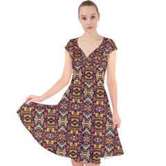 J 7 Cap Sleeve Front Wrap Midi Dress by ArtworkByPatrick