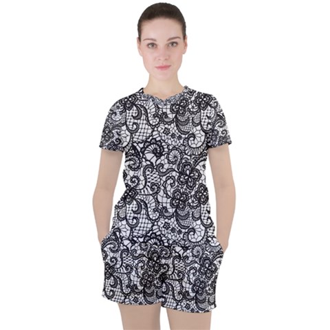 Encaje Women s Tee And Shorts Set by Sobalvarro