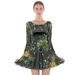 Pineapples Pattern Long Sleeve Skater Dress by Sobalvarro