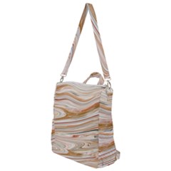 Brown And Yellow Abstract Painting Crossbody Backpack by Simbadda