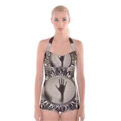 Mirror Mirror Of Souls Magic Mirror Boyleg Halter Swimsuit  by Sudhe