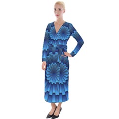 Mandala Background Texture Velvet Maxi Wrap Dress by HermanTelo