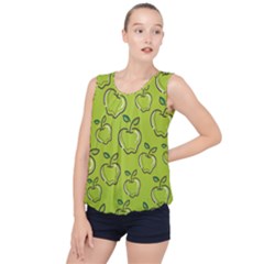 Fruit Apple Green Bubble Hem Chiffon Tank Top by HermanTelo