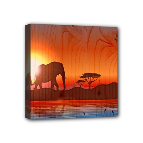 African Background Mini Canvas 4  X 4  (stretched) by Simbadda