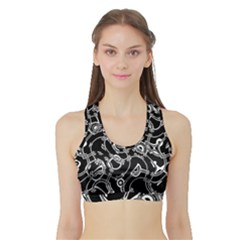 Unfinishedbusiness Black On White Sports Bra With Border by designsbyamerianna