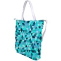 Teal Triangles Pattern Shoulder Tote Bag View2