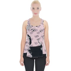 Wide Eyed Girl Pink Piece Up Tank Top by snowwhitegirl