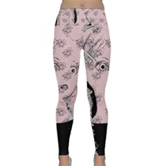 Wide Eyed Girl Pink Lightweight Velour Classic Yoga Leggings by snowwhitegirl