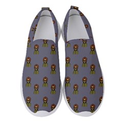 Nerdy 60s  Girl Pattern Light Grey Women s Slip On Sneakers by snowwhitegirl
