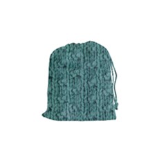 Knitted Wool Blue Drawstring Pouch (small) by snowwhitegirl