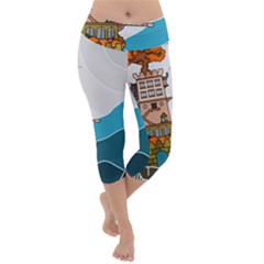 Art Artwork Drawing Painting Lightweight Velour Capri Yoga Leggings by Simbadda