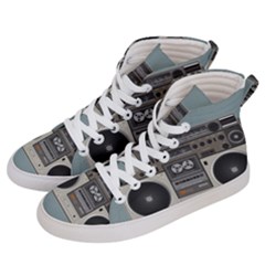 Radio Cassette Speaker Sound Audio Men s Hi-top Skate Sneakers by Simbadda