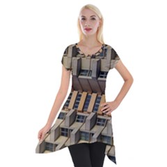 Architecture Geometry Short Sleeve Side Drop Tunic by Simbadda