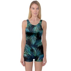 Palms Pattern Design One Piece Boyleg Swimsuit by Sudhe