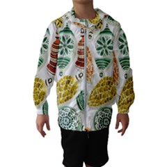 Surface Pattern  Vintage Christmas Ornaments Kids  Hooded Windbreaker by Sudhe