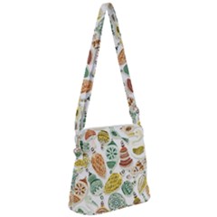 Surface Pattern  Vintage Christmas Ornaments Zipper Messenger Bag by Sudhe