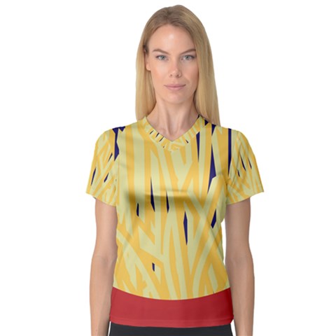 French Fries Potato Snacks Food V-neck Sport Mesh Tee by Simbadda