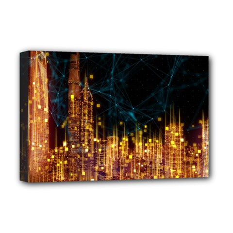 Architecture Buildings City Deluxe Canvas 18  X 12  (stretched) by Simbadda