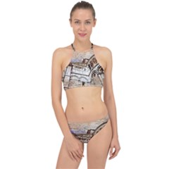 Building Architecture Columns Racer Front Bikini Set by Simbadda