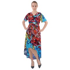 Graffiti Wall Mural Painting Arts Front Wrap High Low Dress by Simbadda