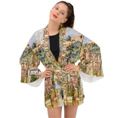Architecture Town Travel Water Long Sleeve Kimono by Simbadda