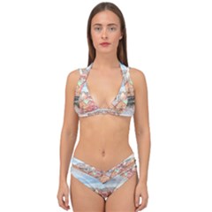 Architecture City Buildings River Double Strap Halter Bikini Set by Simbadda