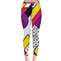 Memphis Colorful Background With Stroke Inside Out Leggings by Vaneshart