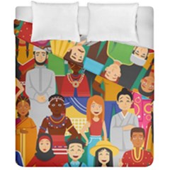 Nations Seamless Illustration Duvet Cover Double Side (california King Size) by Vaneshart