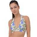 Peacock Vector Design Seamless Pattern Fabri Textile Halter Plunge Bikini Top View1