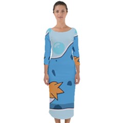 Patokip Quarter Sleeve Midi Bodycon Dress by MuddyGamin9