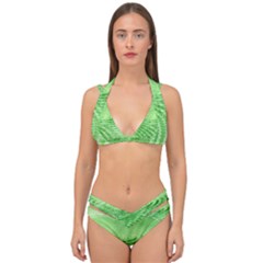 Wave Concentric Circle Green Double Strap Halter Bikini Set by HermanTelo