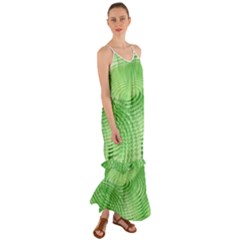 Wave Concentric Circle Green Cami Maxi Ruffle Chiffon Dress by HermanTelo