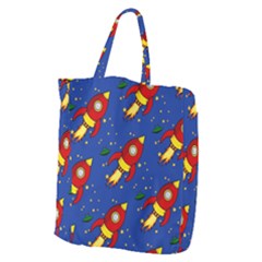 Space Rocket Pattern Giant Grocery Tote by Vaneshart
