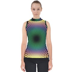 Abstract Patterns Mock Neck Shell Top by Vaneshart