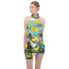 Creature From The Black Lagoon Bananas Halter Asymmetric Satin Top by cypryanus